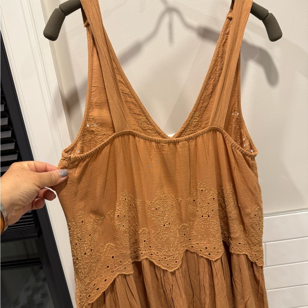 American Eagle Outfitters Tan Lace Blouse